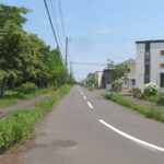 市道小野幌178号線と厚別北のもり緑地（左）